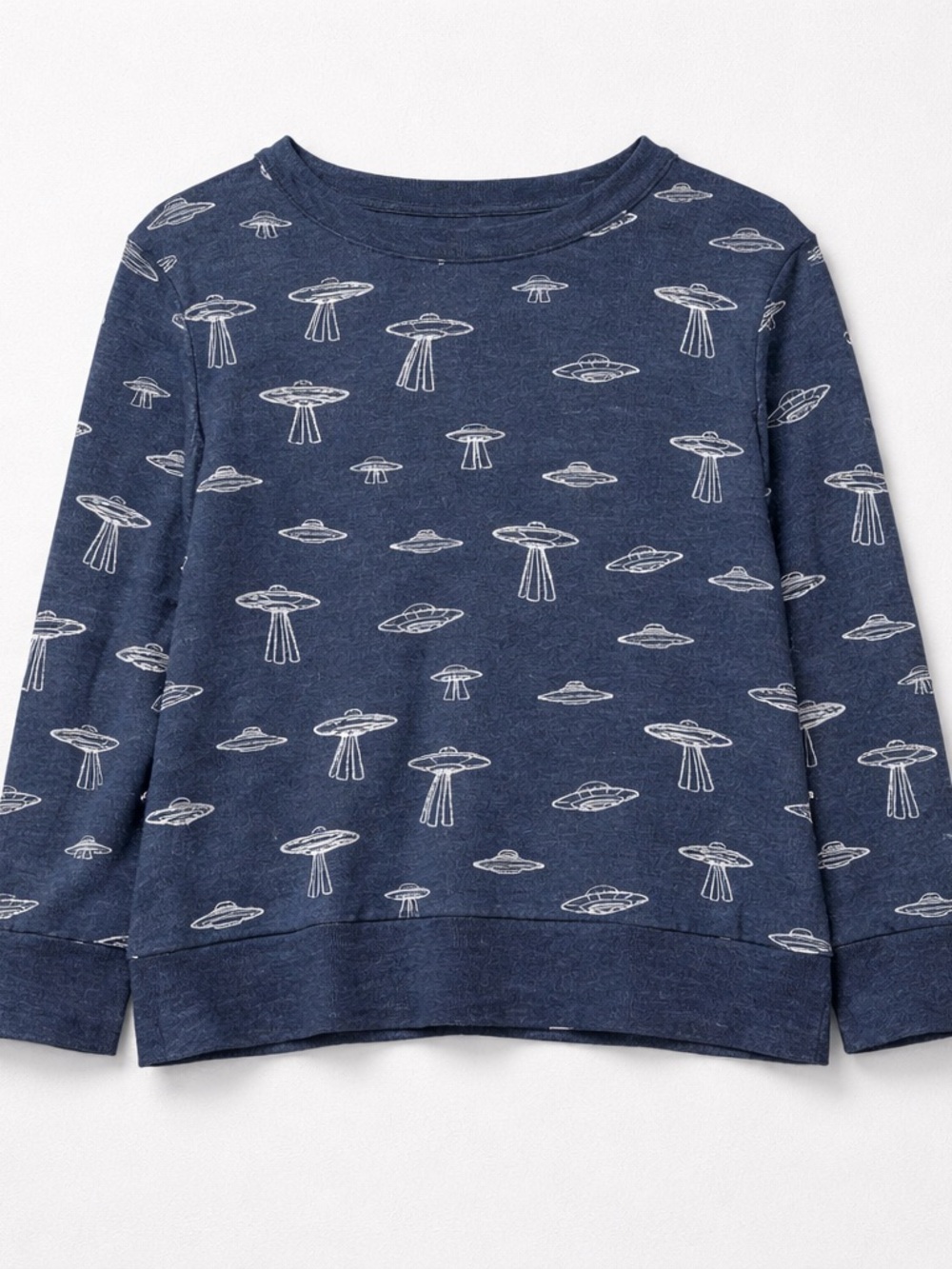 Chaser blue and white spaceship graphic crewneck sweatshirt size 4